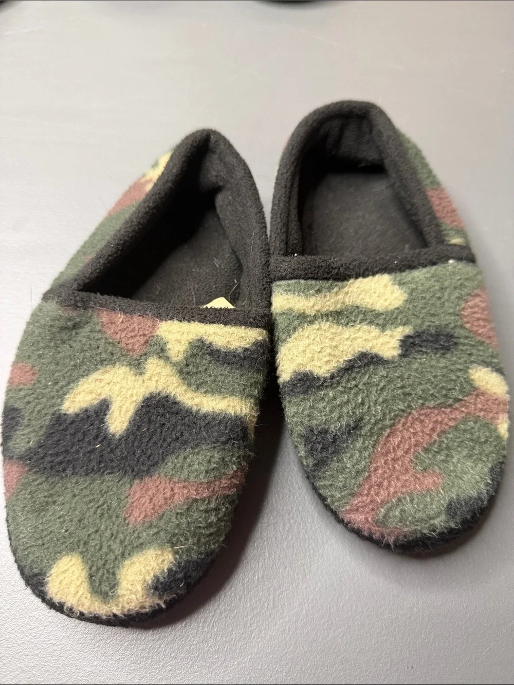 3-Pair Cozy Fleece Slipper Bundle - Camouflage & Gray